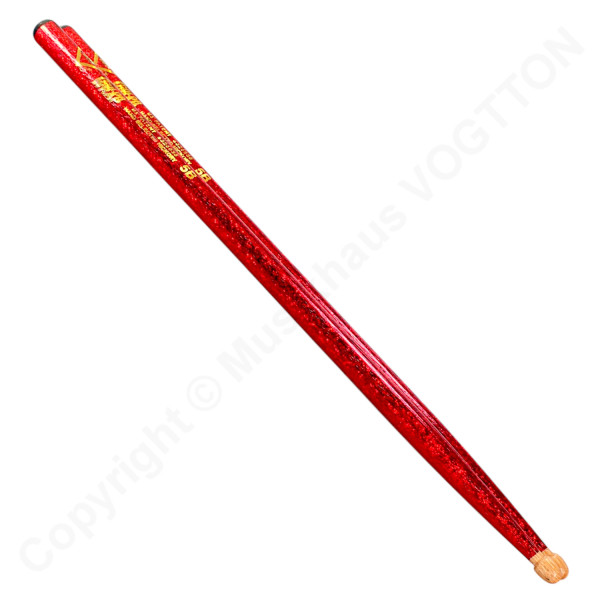 5B Drumsticks, VATER Color Wrap Red, Hickory, Wood Tip