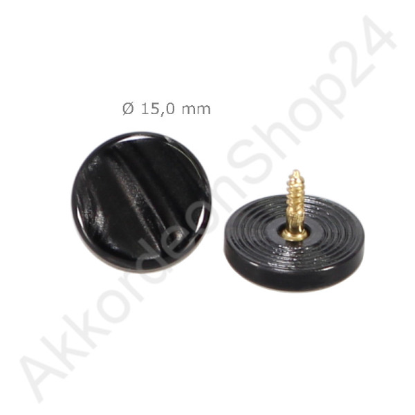 Ø15,0mm treble button (flat) pearl black