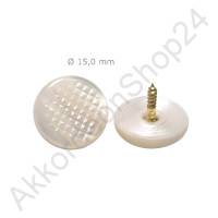 Ø15,0mm treble button flat pearl white fluted