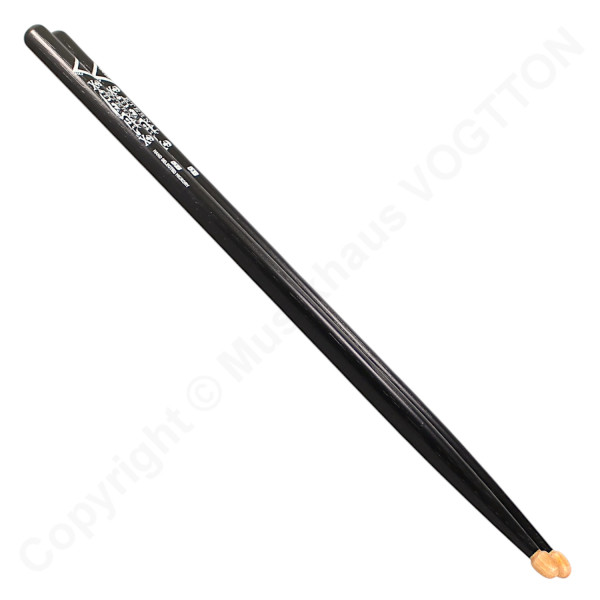 5B Drumsticks, VATER Eternal Black, Hickory, Wood Tip