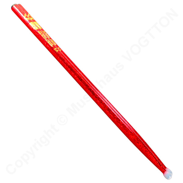 5AN Drumsticks, VATER Color Wrap Red Sparkle, Hickory, Nylon Tip